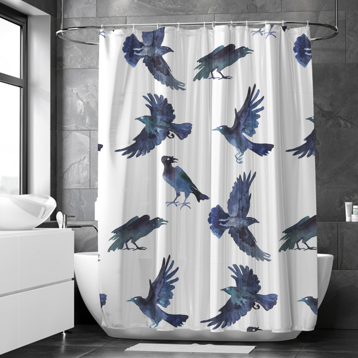 Shadow Crow Shower Curtain