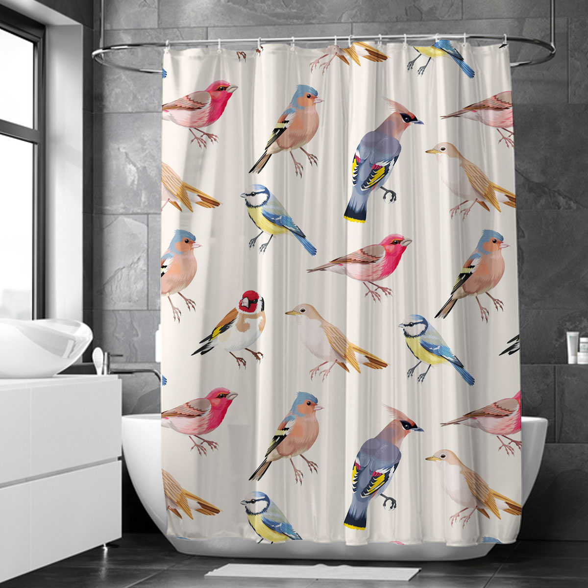 Spieces Finch Monogram Shower Curtain