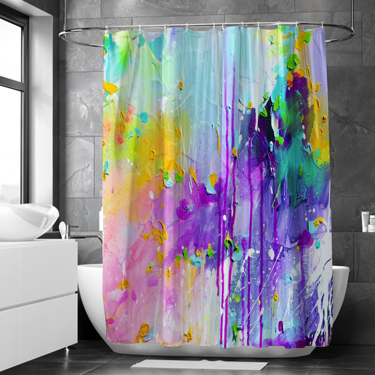 Watercolor Dreamcape Shower Curtain