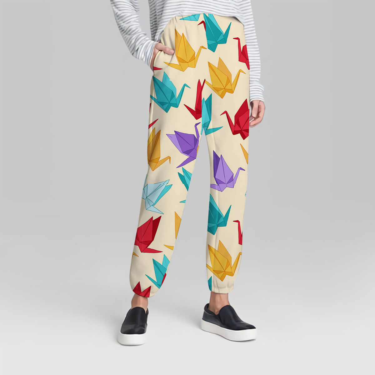 Colorful Origami Crane Sweatpant