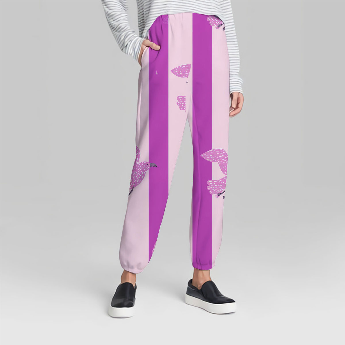 Pink Background Seagull Sweatpant