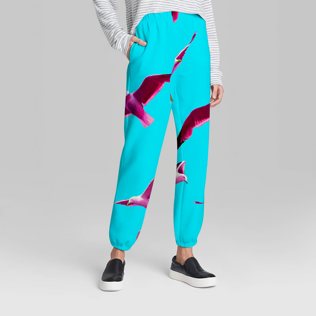 Pink Seagull Flying Sweatpant