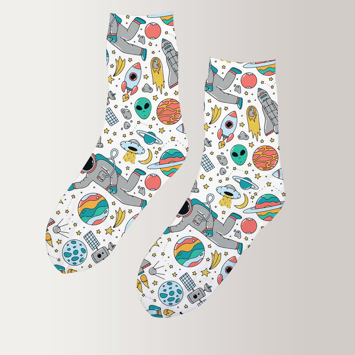 Astronaut Discover The Universe 3D Socks