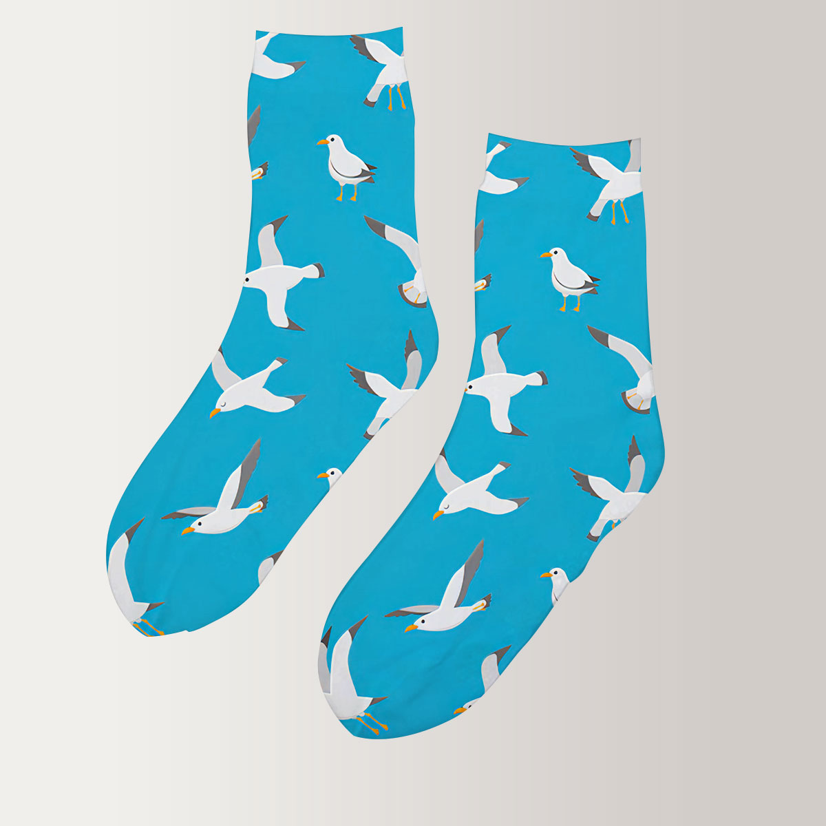 Blue Monogram Seagull 3D Socks