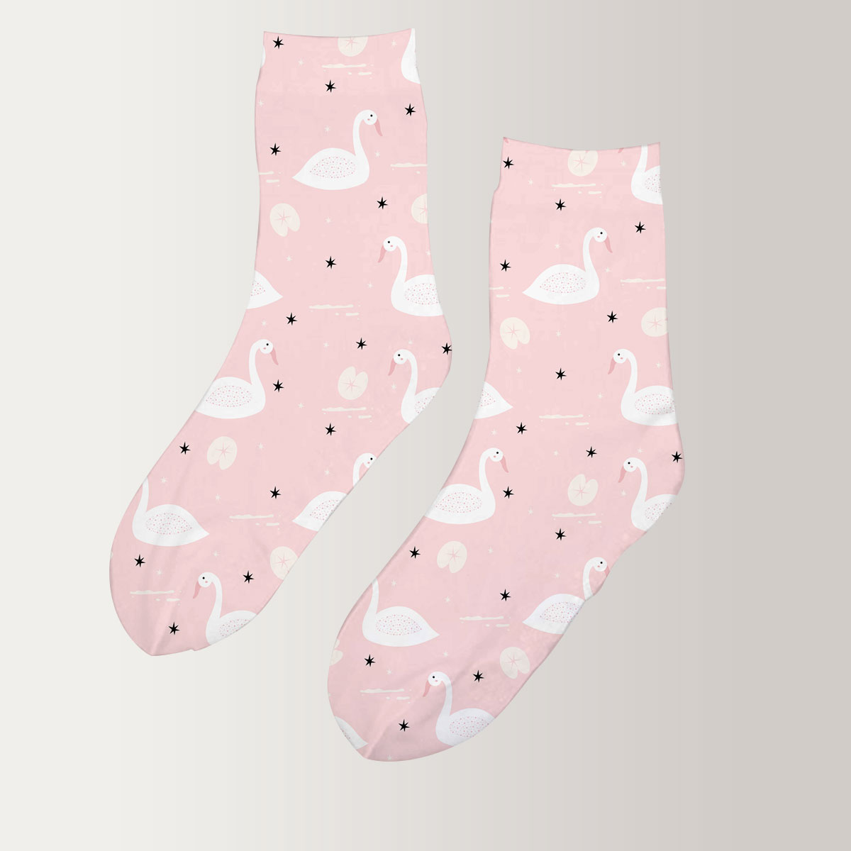 Cartoon Pink Swan 3D Socks