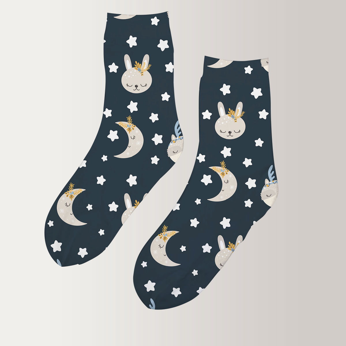 Christmas Pattern With Animals 3D Socks
