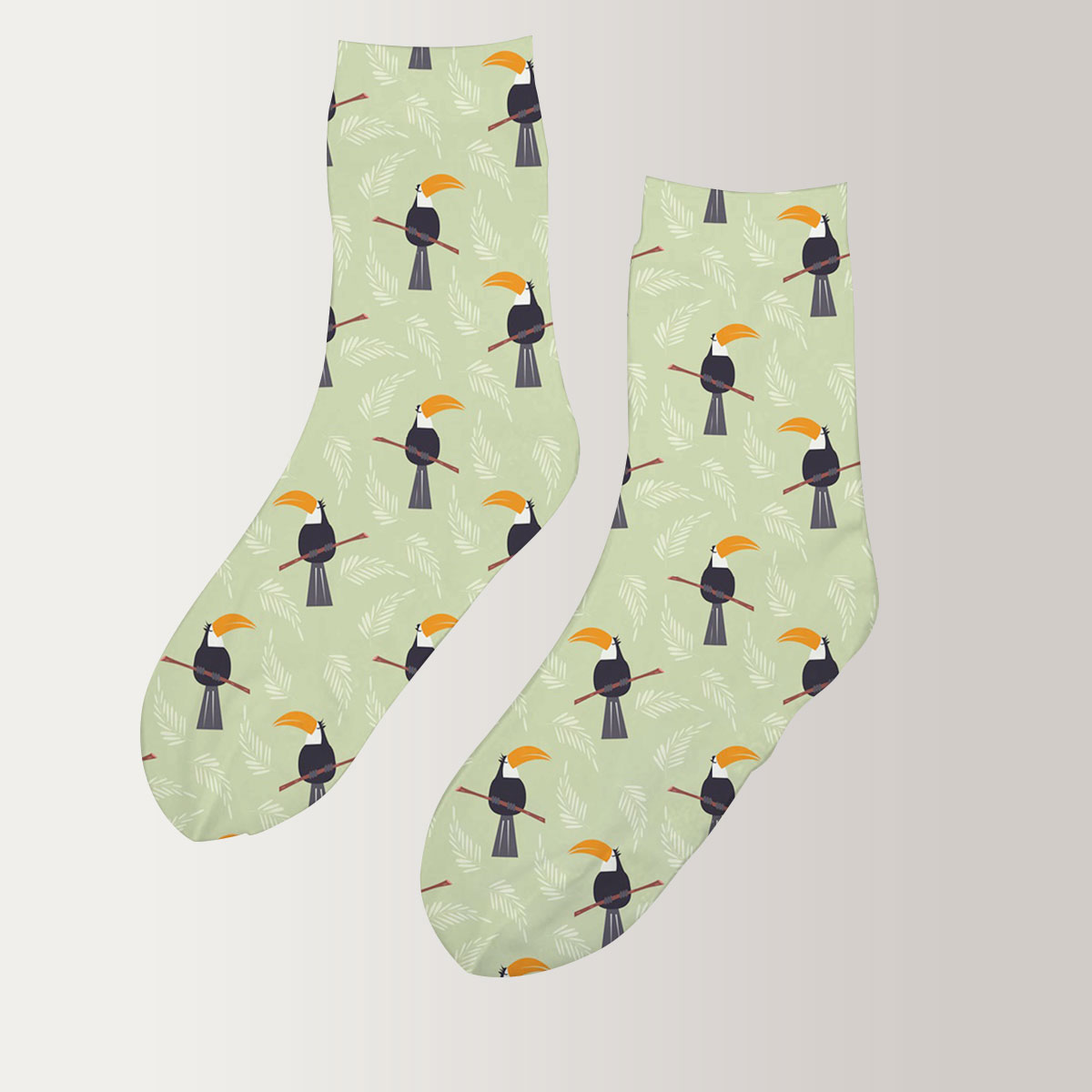 Coon Cute Toucan Monogram 3D Socks