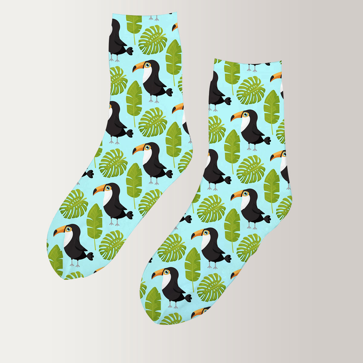 Coon Green Leaf Toucan 3D Socks