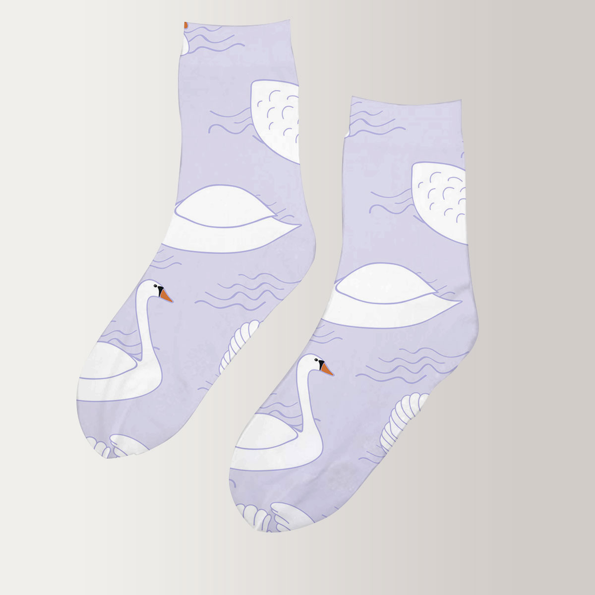 Floating White Swan 3D Socks