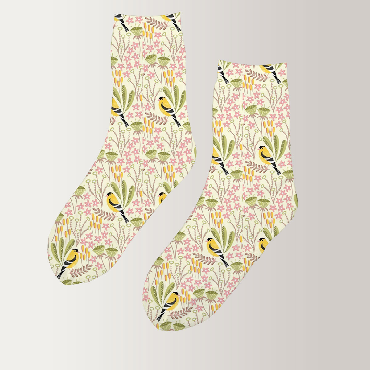 Floral Finch 3D Socks