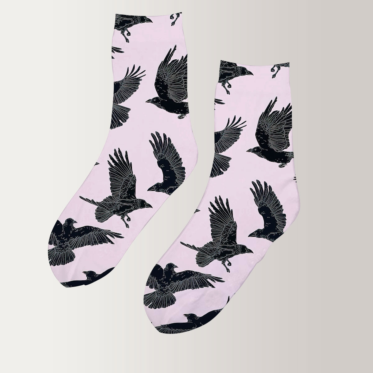Flying Raven Art 3D Socks