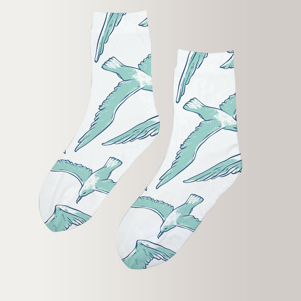Green Art Seagull 3D Socks