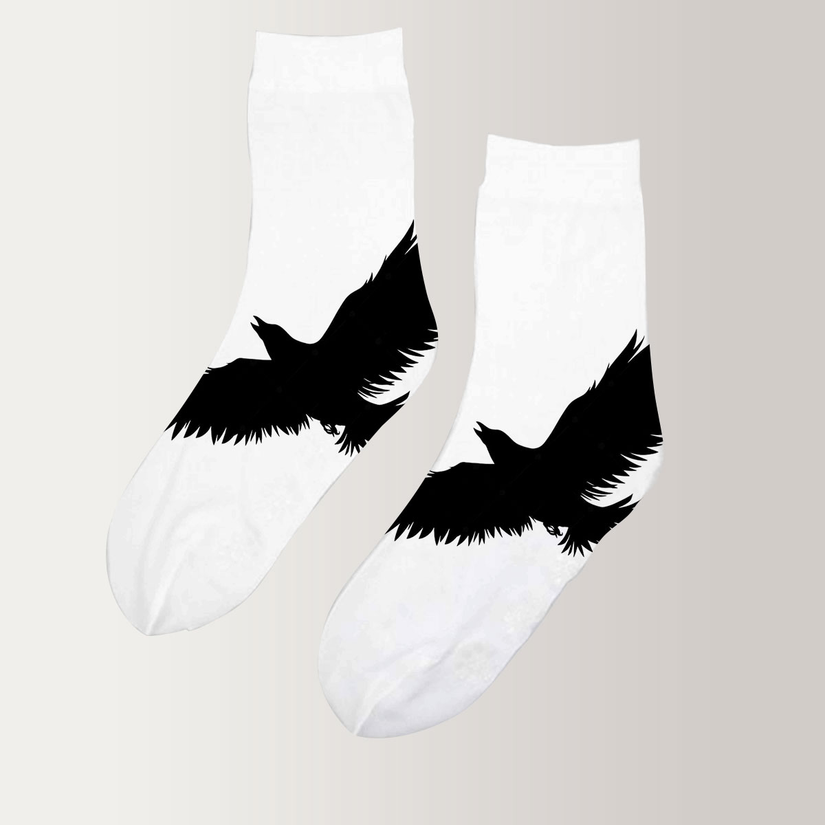 Iconic Flying Raven 3D Socks