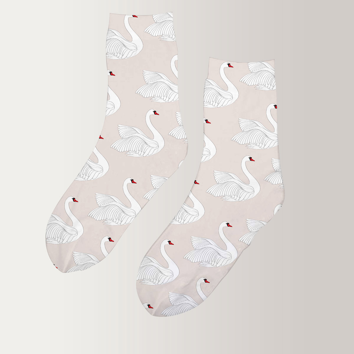 Iconic White Swan 3D Socks