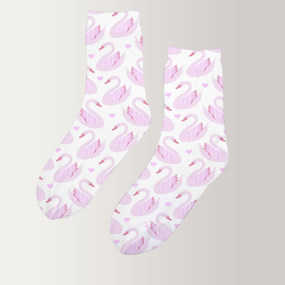 Lovely Pink Swan 3D Socks