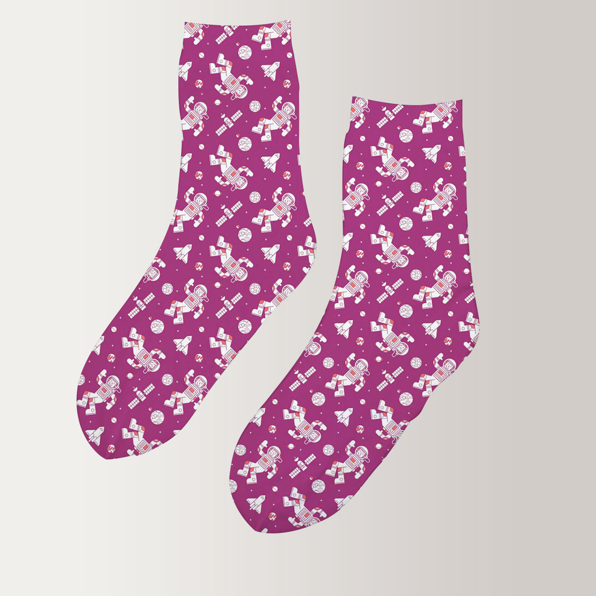Pink Astronaut 3D Socks