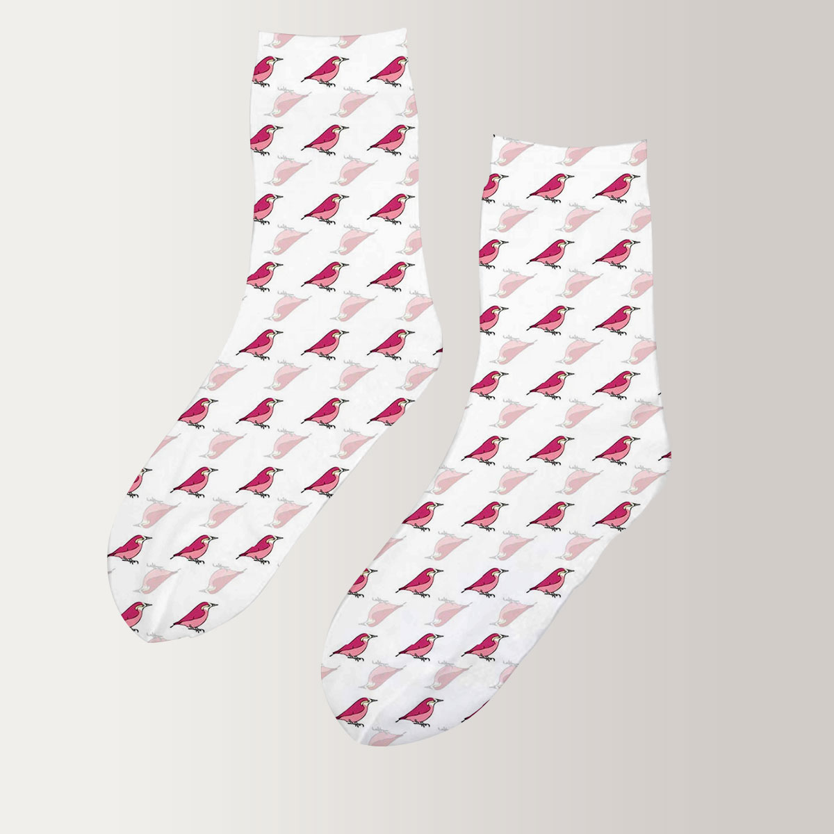 Pink Finch Monogram 3D Socks