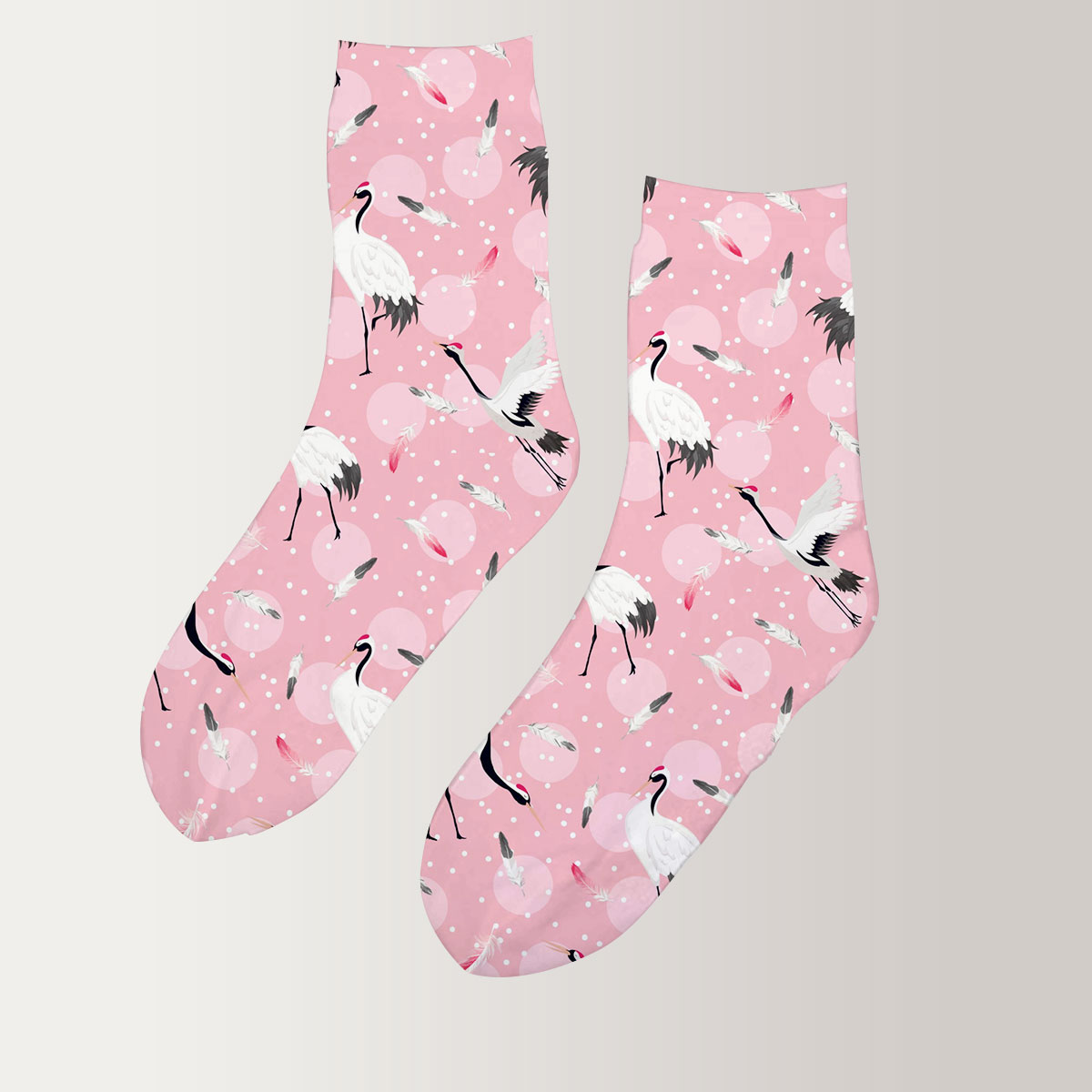 Pink Universe Crane 3D Socks