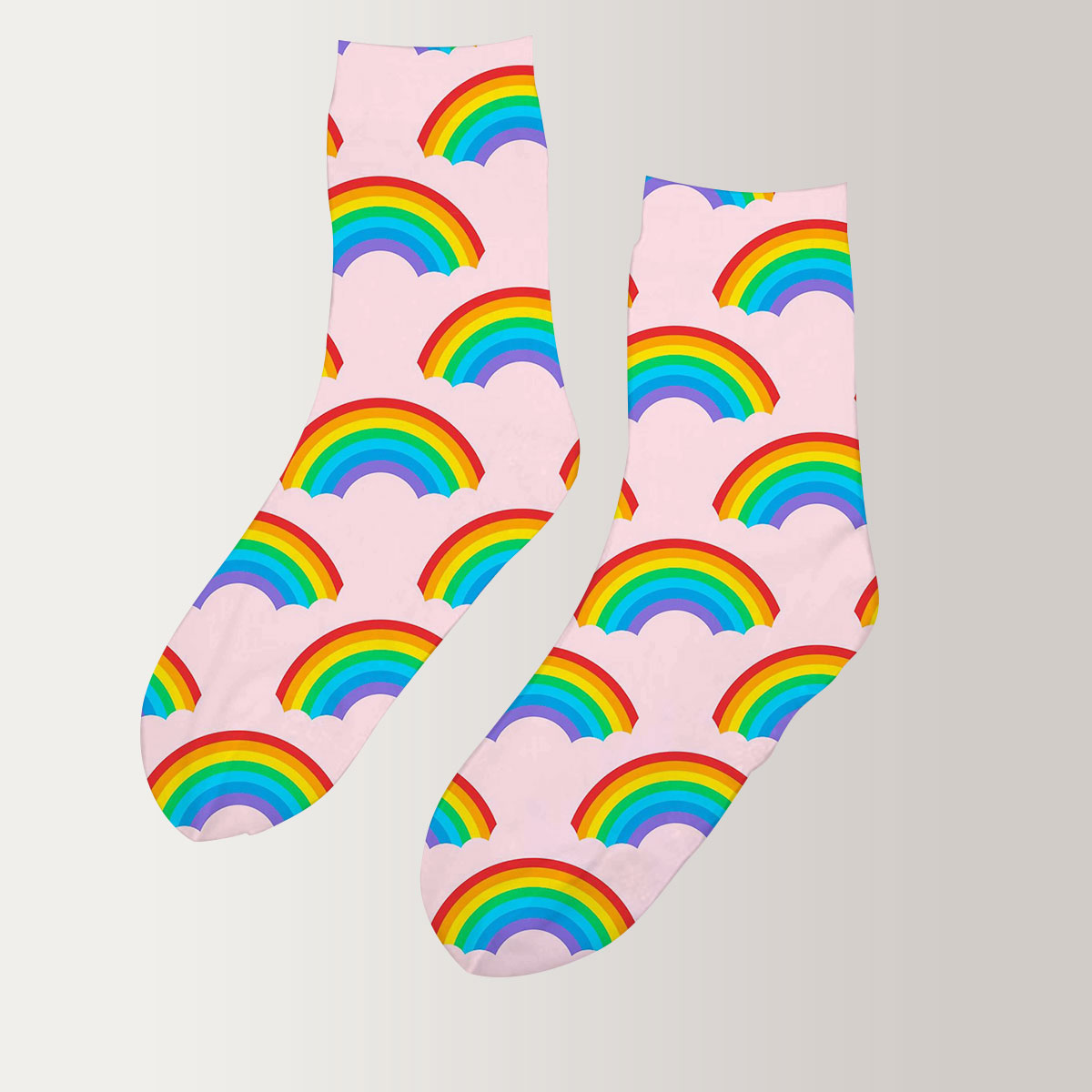 Seamless Rainbow Patterns 3D Socks