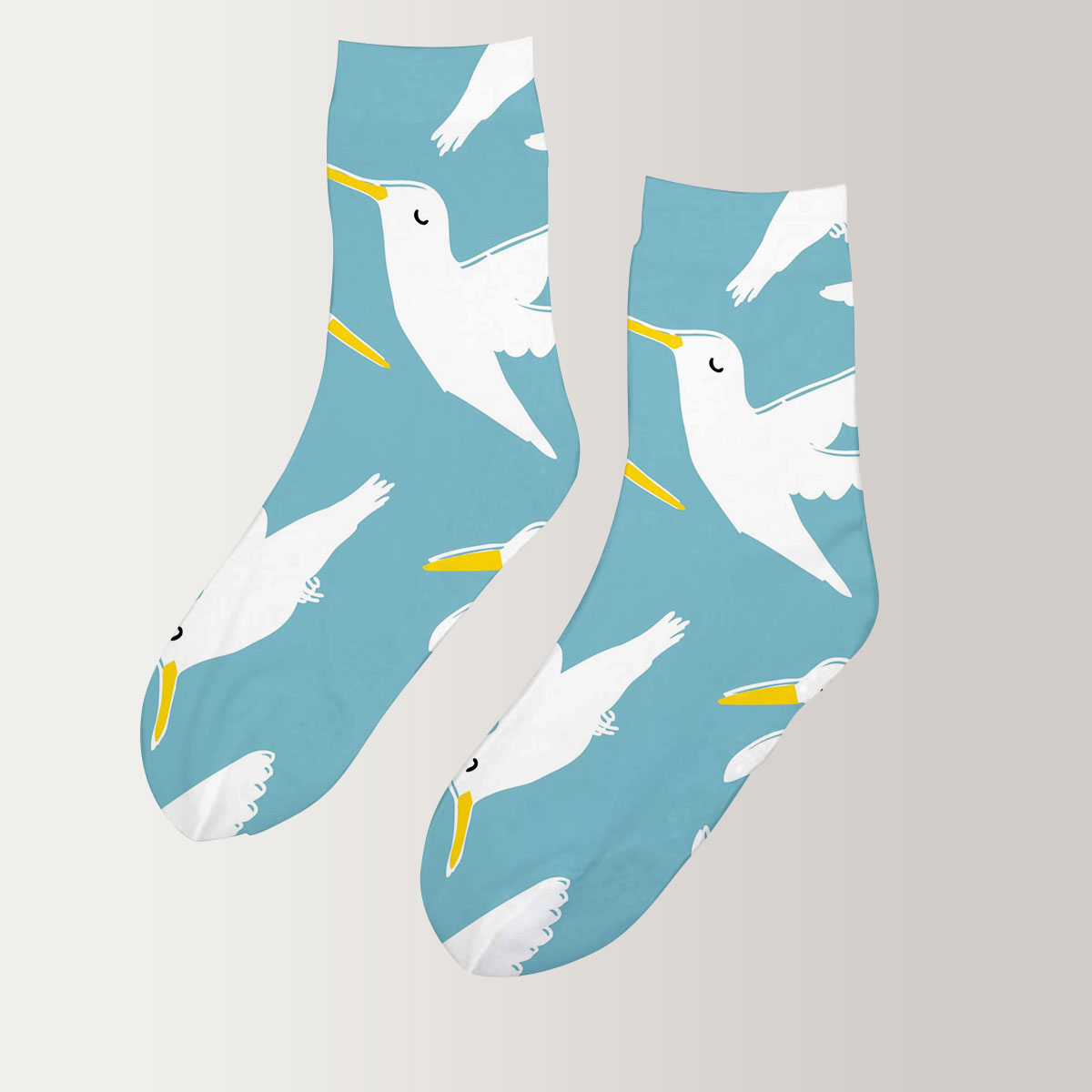Sleeping Cartoon Seagull 3D Socks