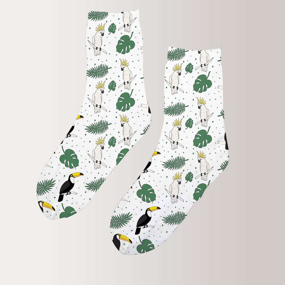 Tropical Toucan On White Background 3D Socks