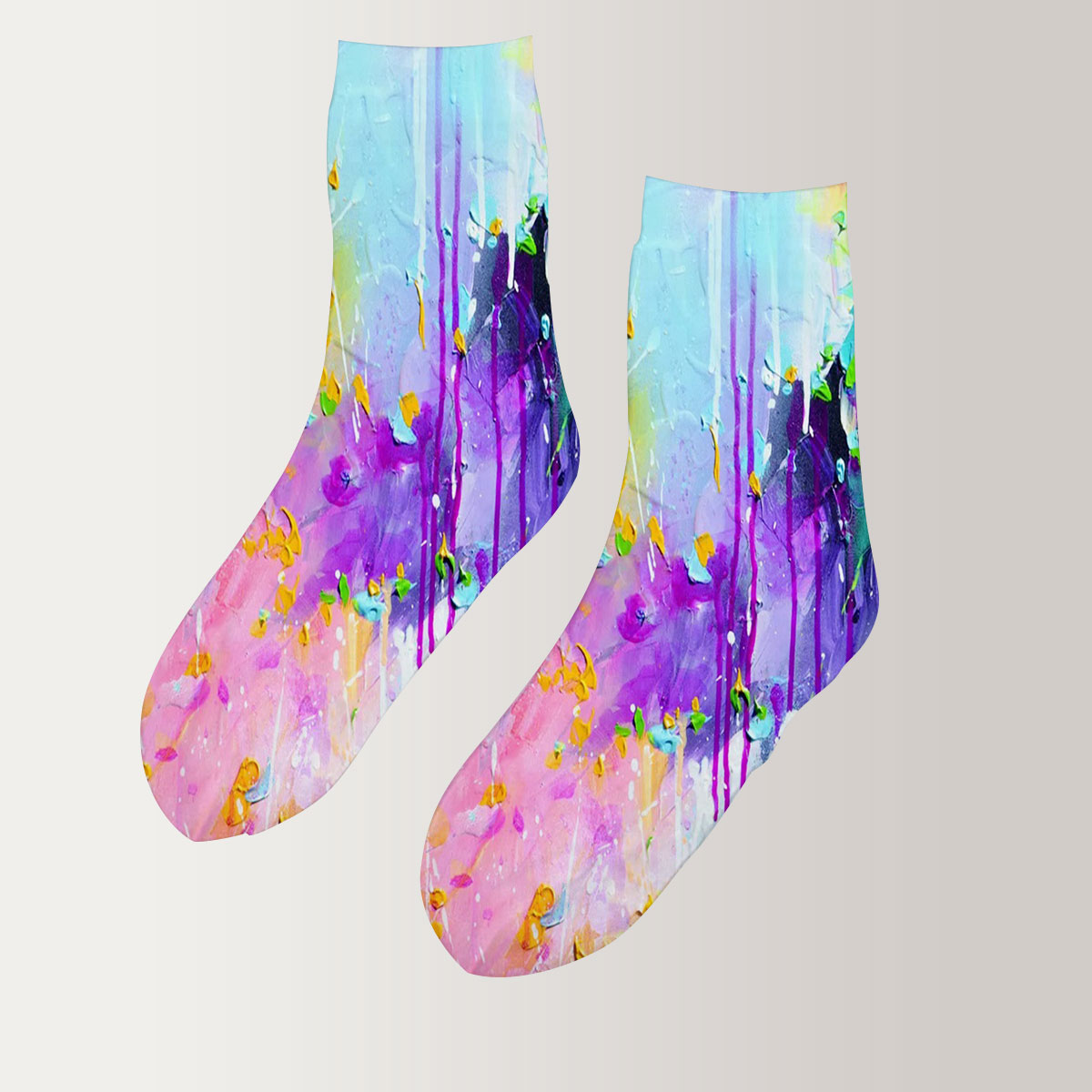 Watercolor Dreamcape 3D Socks