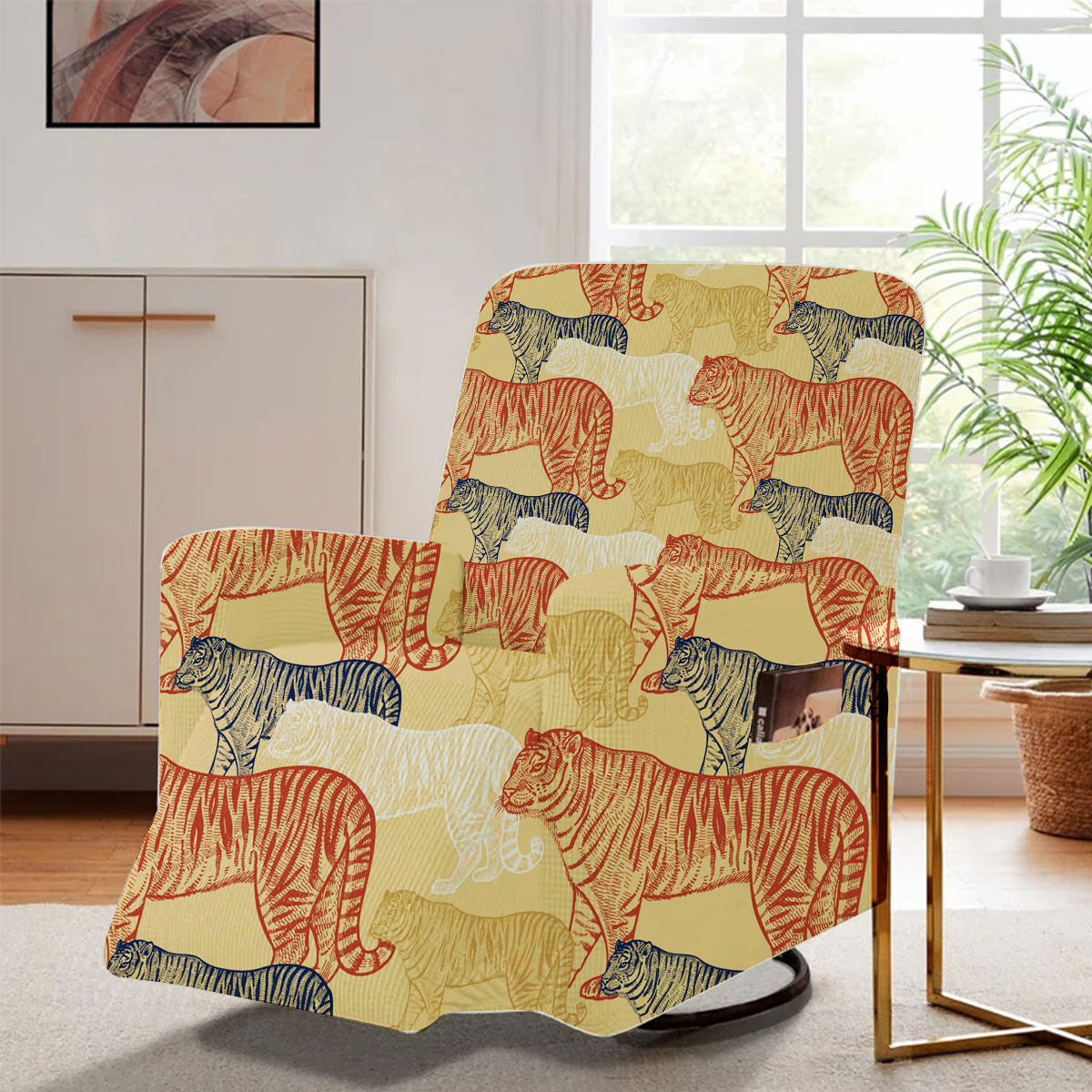 Colorful African Tiger Recliner Slipcover 6