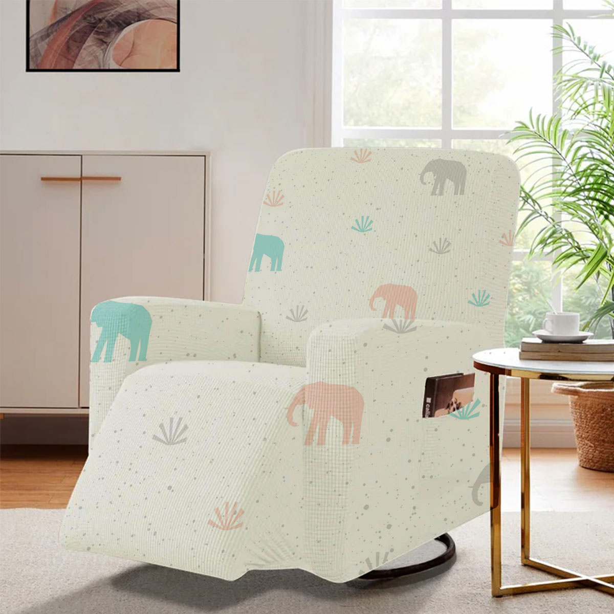 Colorful Elephant Recliner Slipcover 6