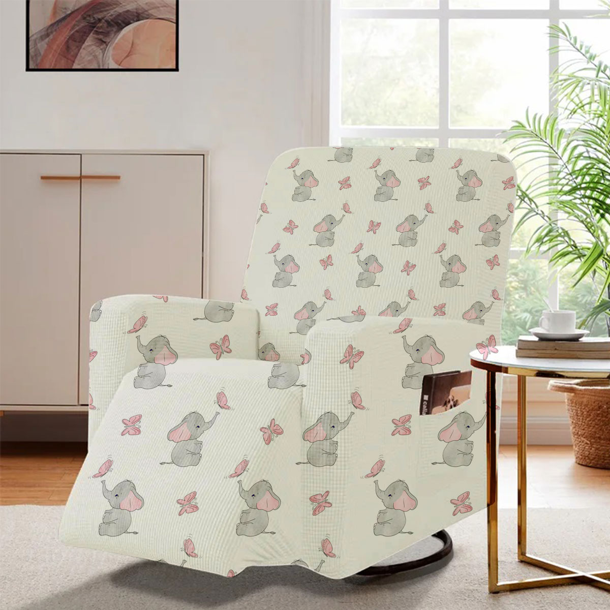 Playing African Elephant Recliner Slipcover 6
