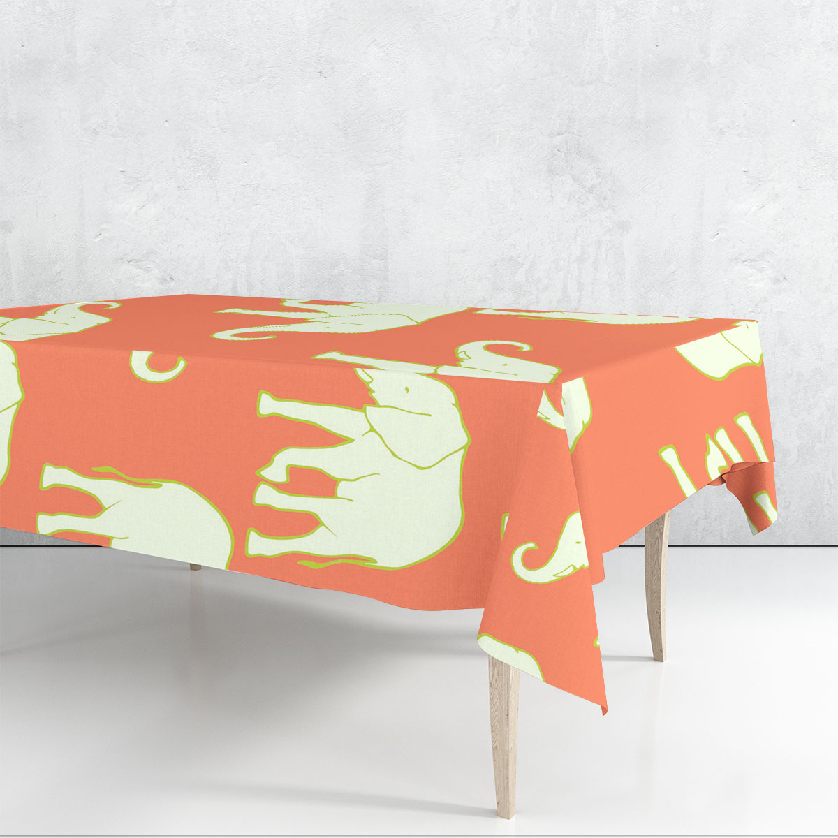 African Elephant Rectangle Tablecloth 6