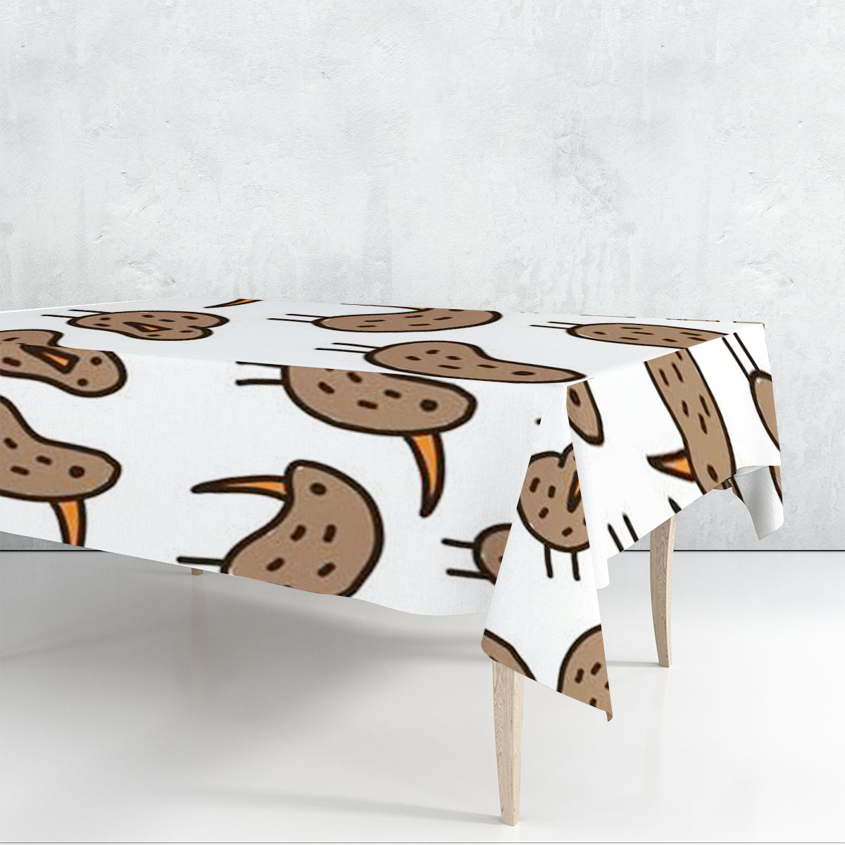 Cartoon Family Kiwi Bird Rectangle Tablecloth 6