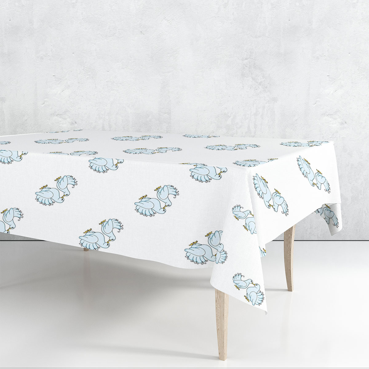 Coon Blue Dove Couple Rectangle Tablecloth 6