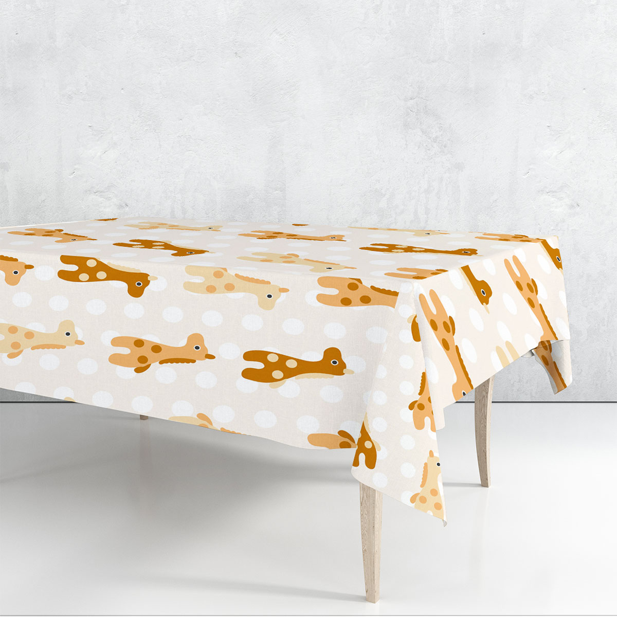 Dots Giraffe Rectangle Tablecloth 6