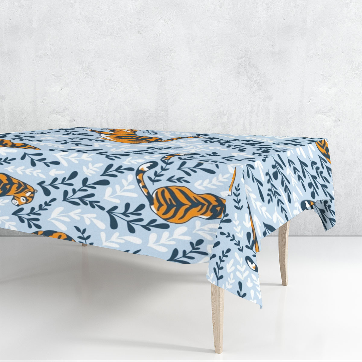 Floral Tiger Rectangle Tablecloth 6