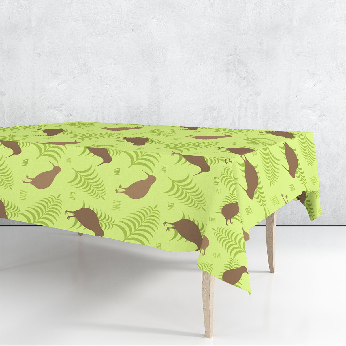 Green Leaf Kiwi Bird Rectangle Tablecloth 6