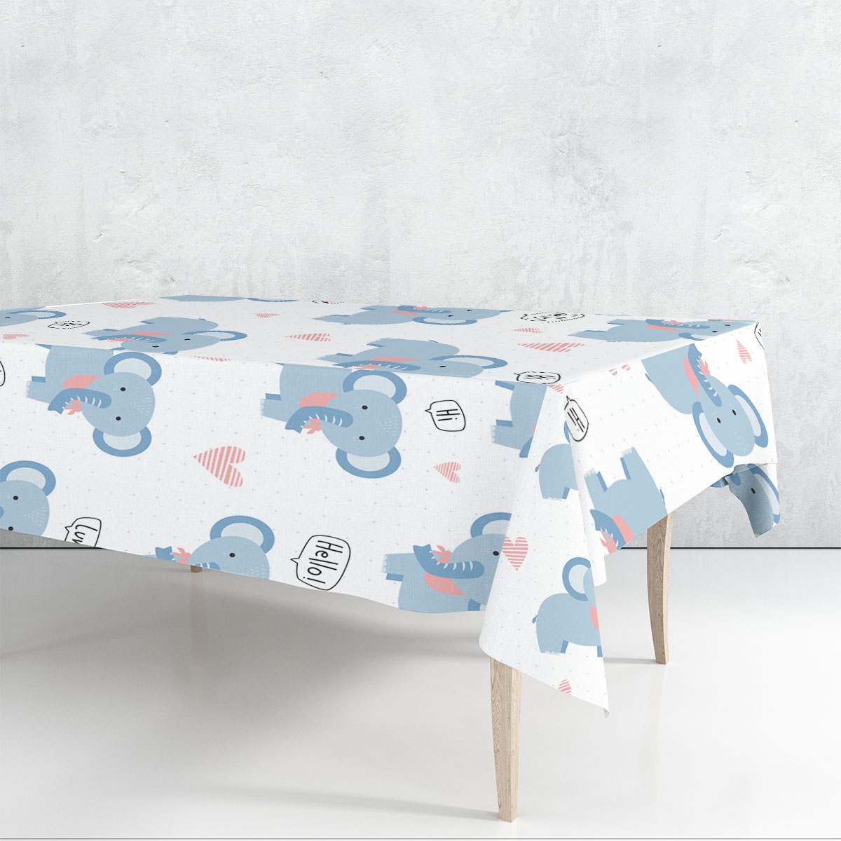 Greeting Asian Elephant Rectangle Tablecloth 6