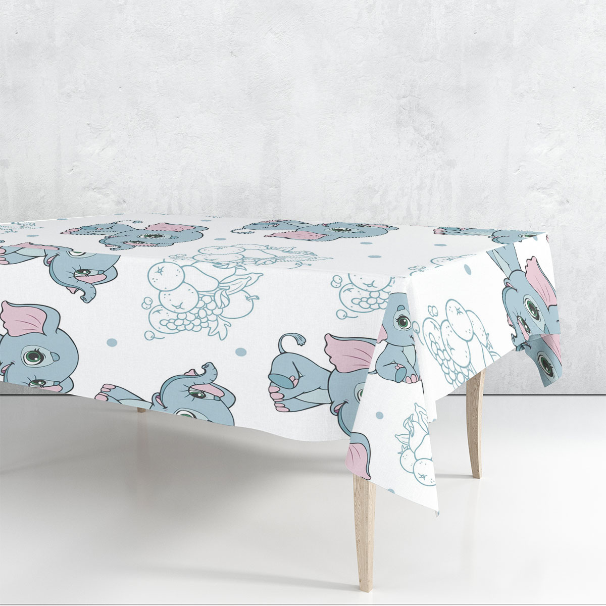 Little African Elephant Rectangle Tablecloth 6