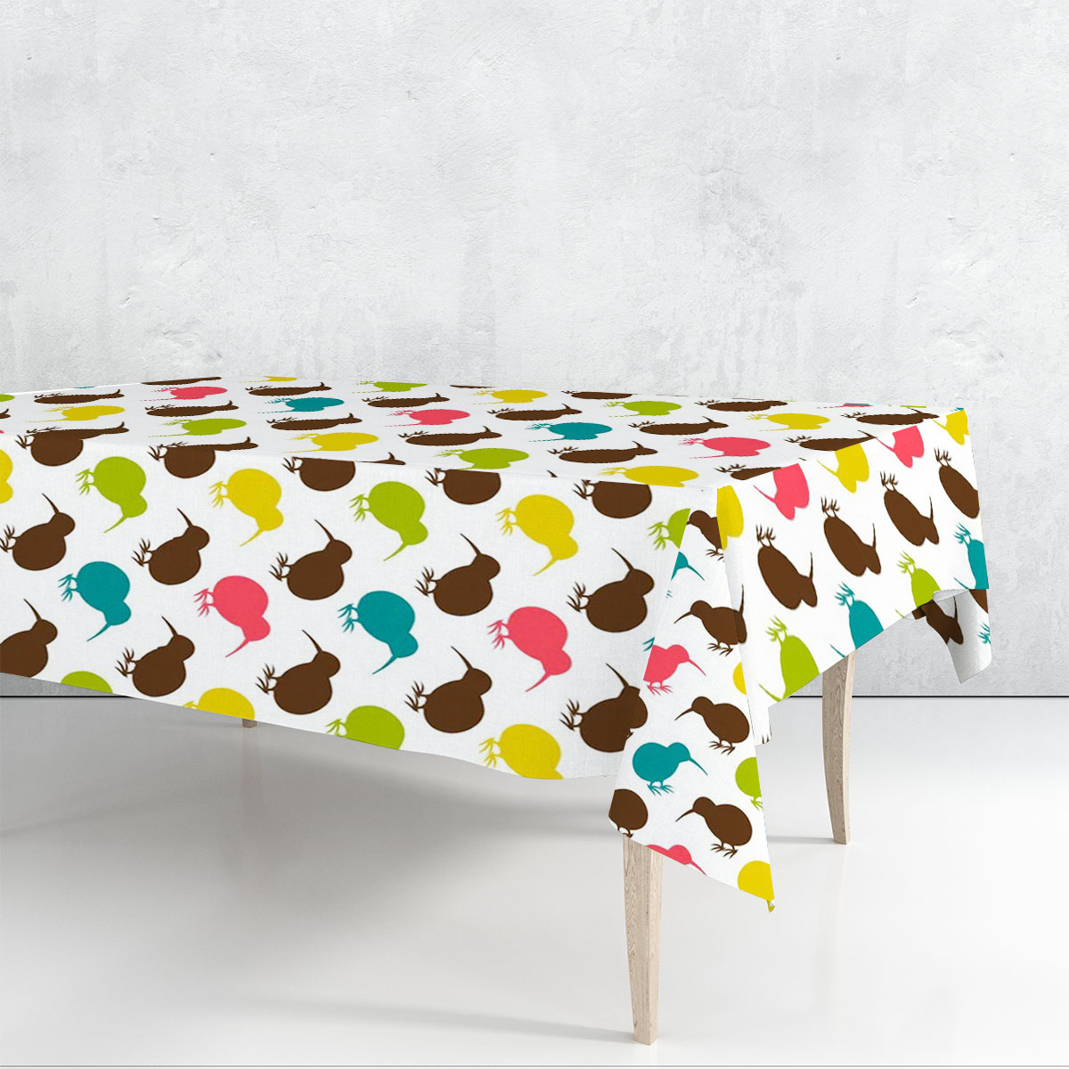 Multiple Colors Kiwi Bird Monogram Rectangle Tablecloth 6