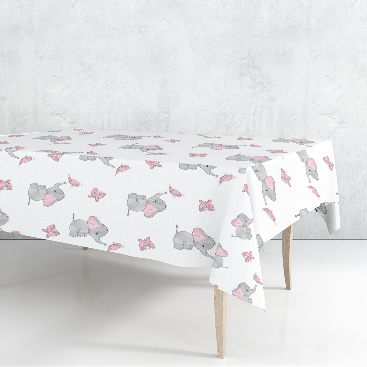Playing African Elephant Rectangle Tablecloth 6