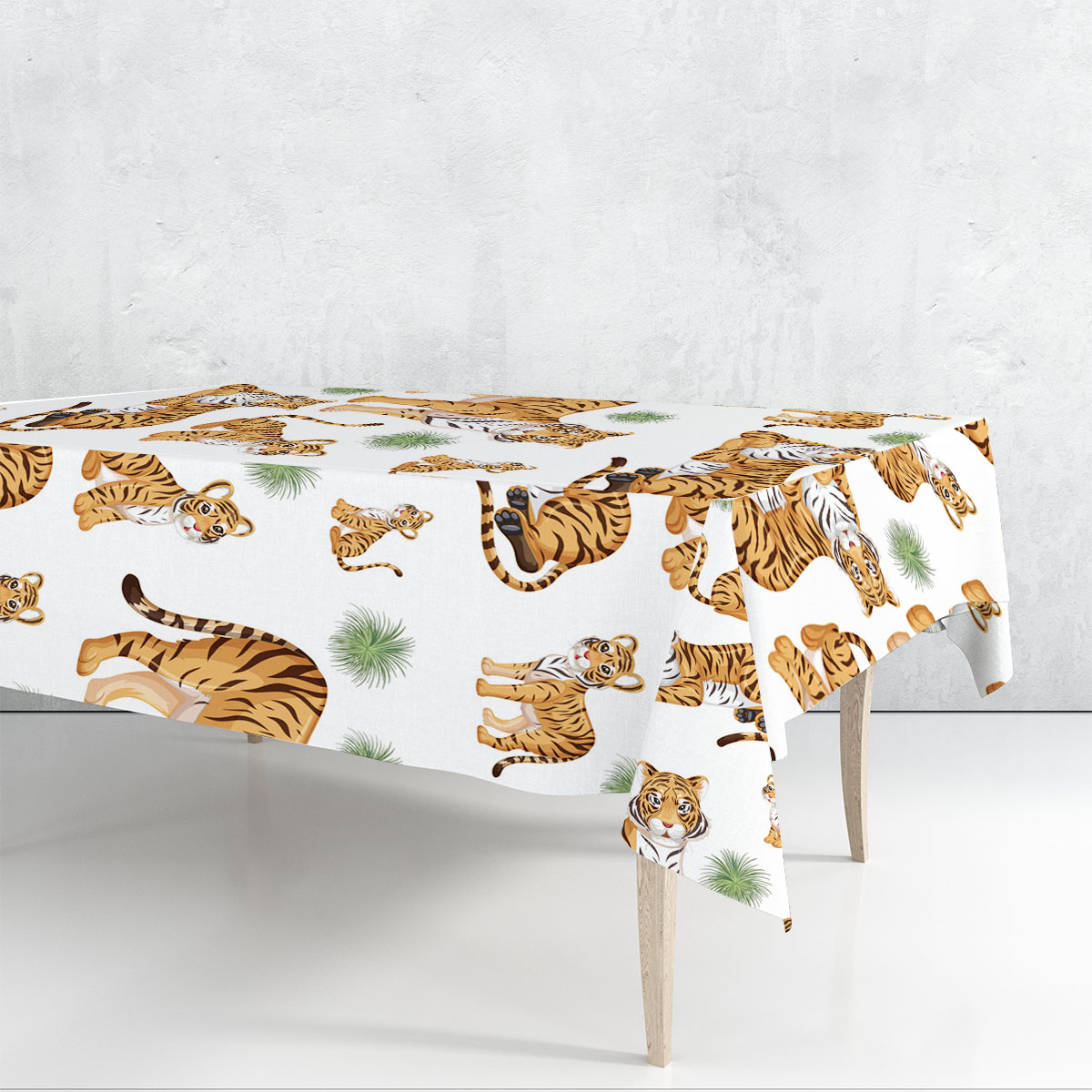 Pretty Tiger Rectangle Tablecloth 6