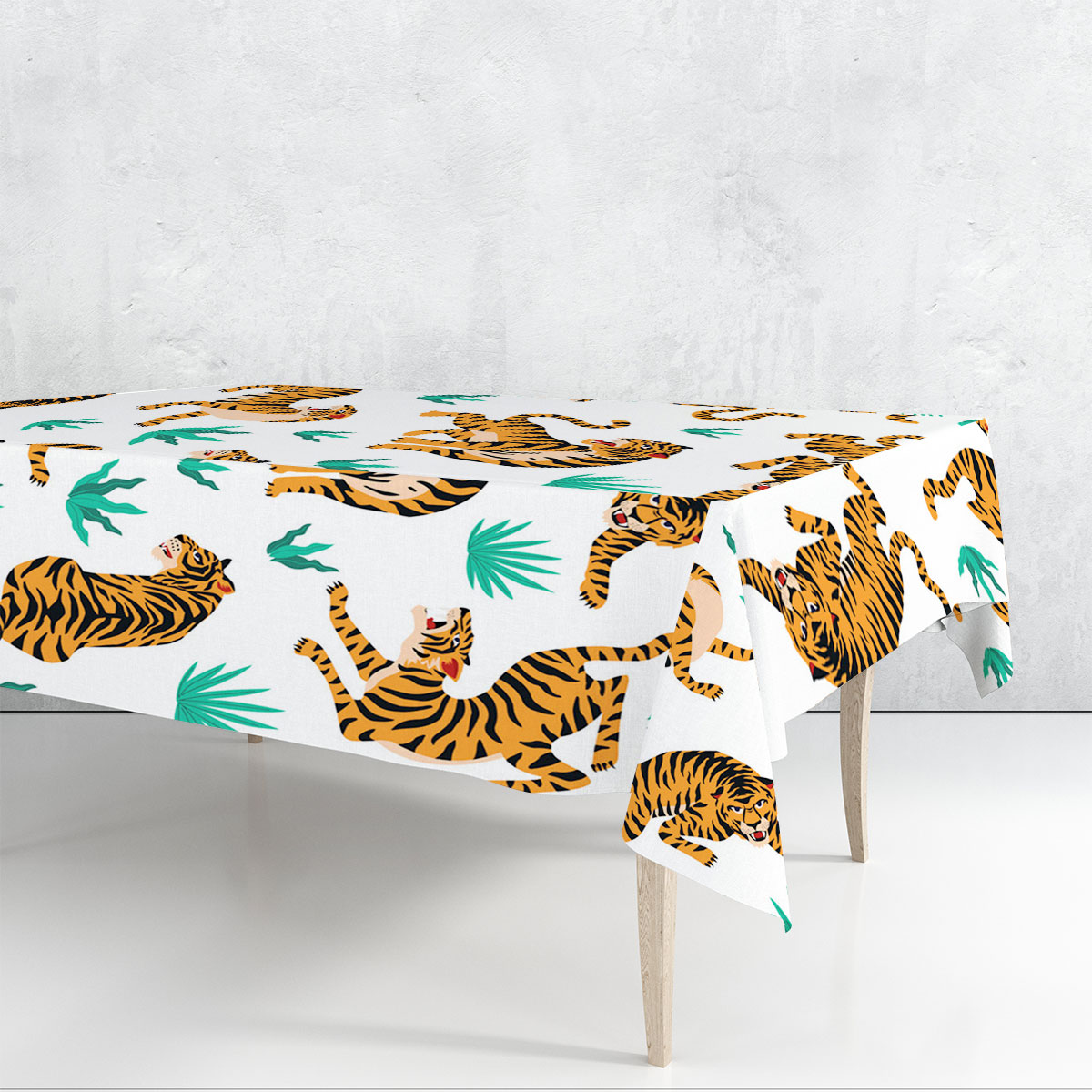 Tiger And Grass Rectangle Tablecloth 6