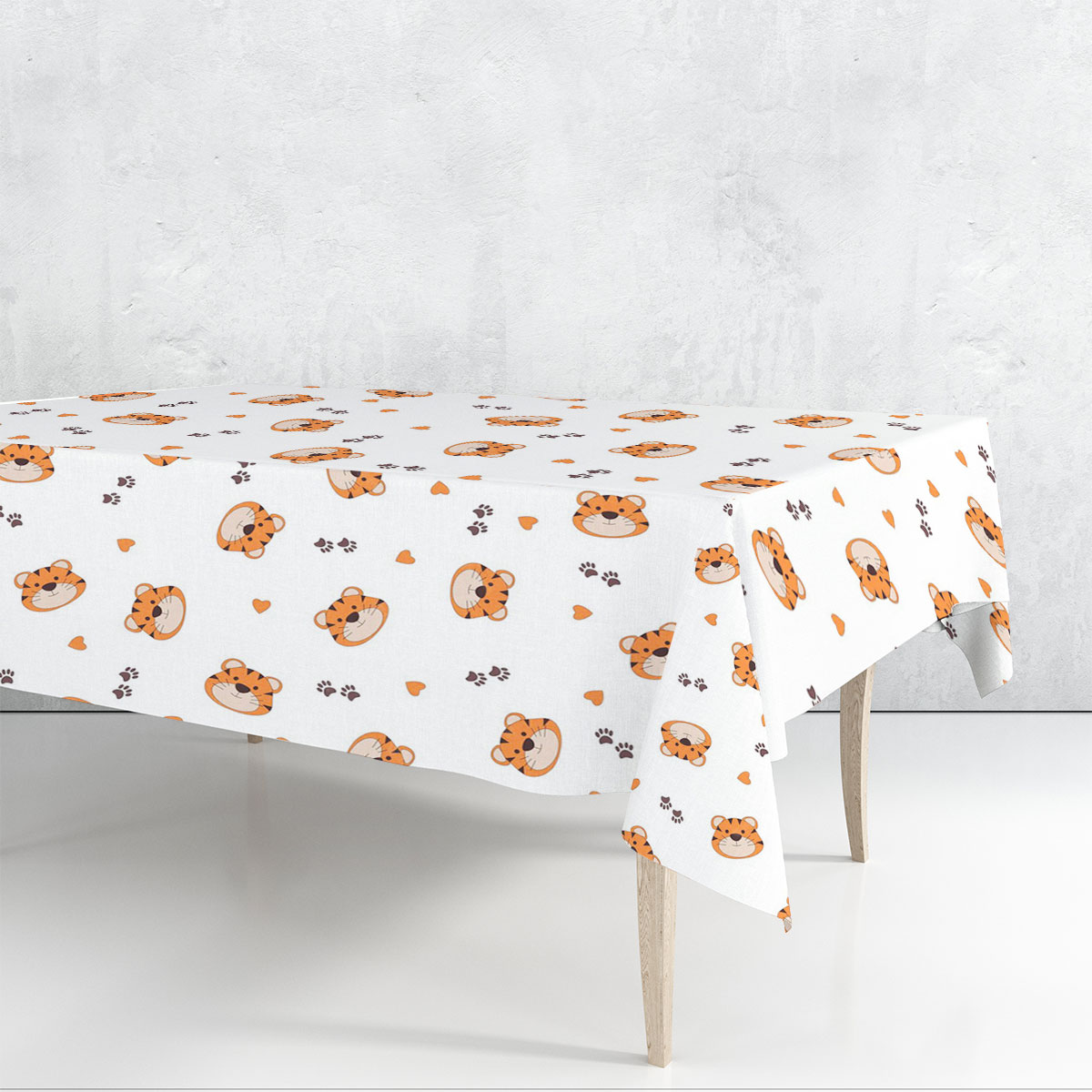 Tiger Heart And Paw Rectangle Tablecloth 6
