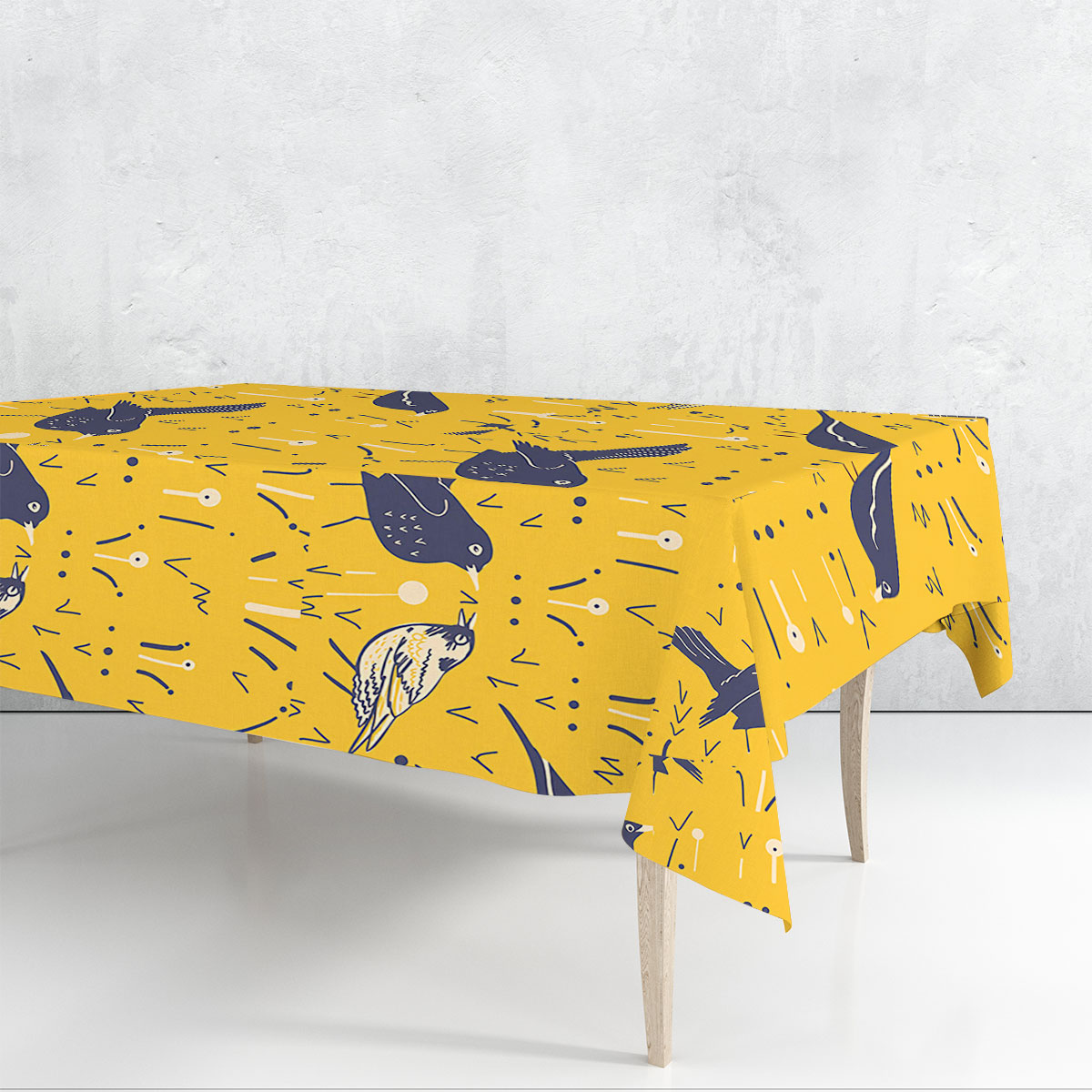Yellow Pop Thrush Rectangle Tablecloth 6