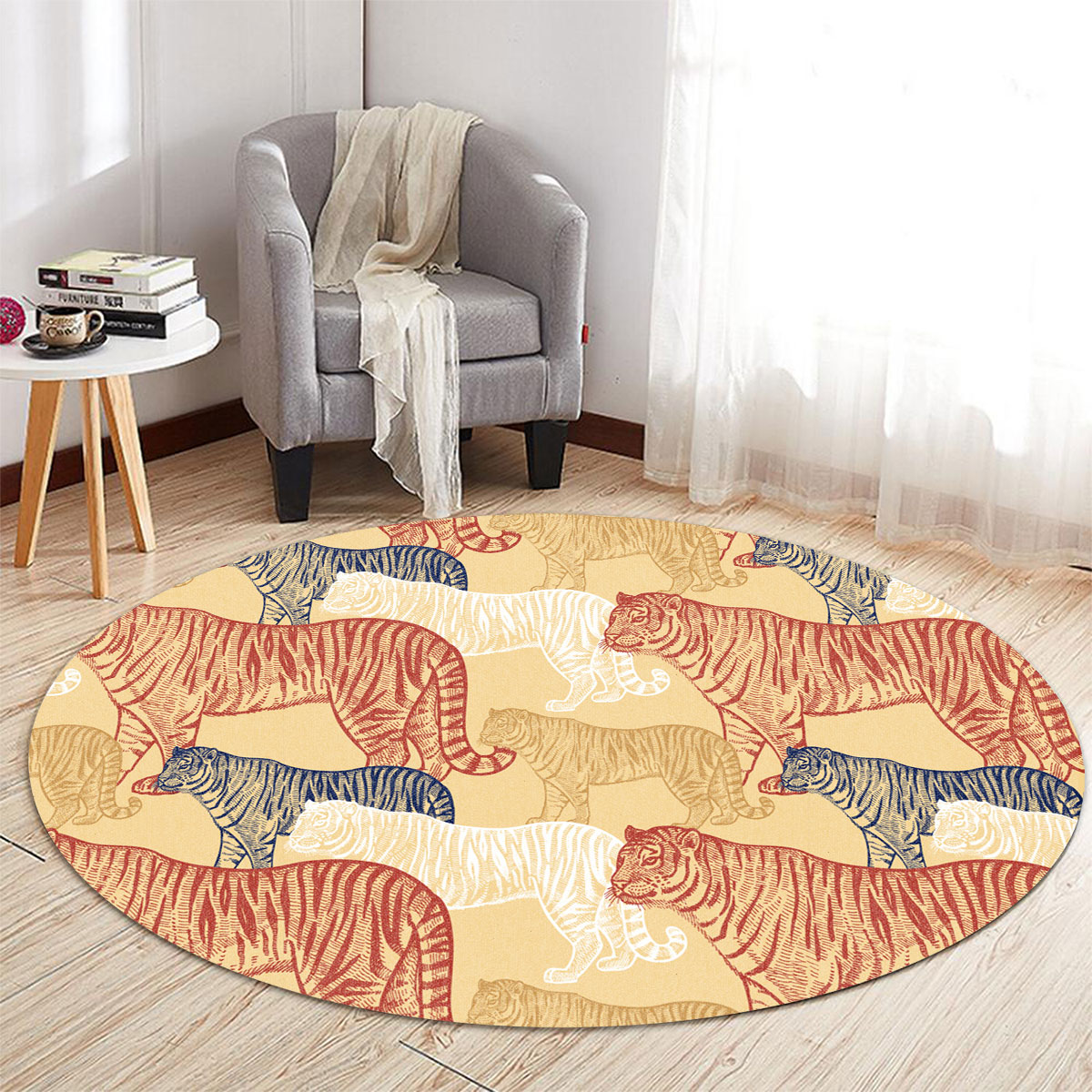 Colorful African Tiger Round Carpet 6