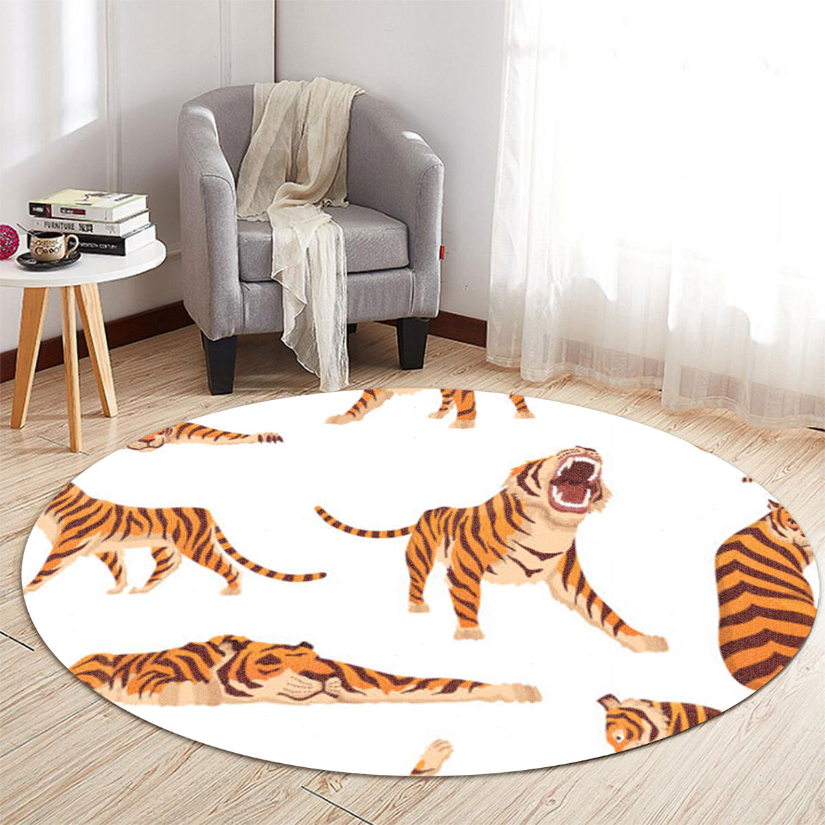 Cute Cartoon Tiger Round Carpet 6