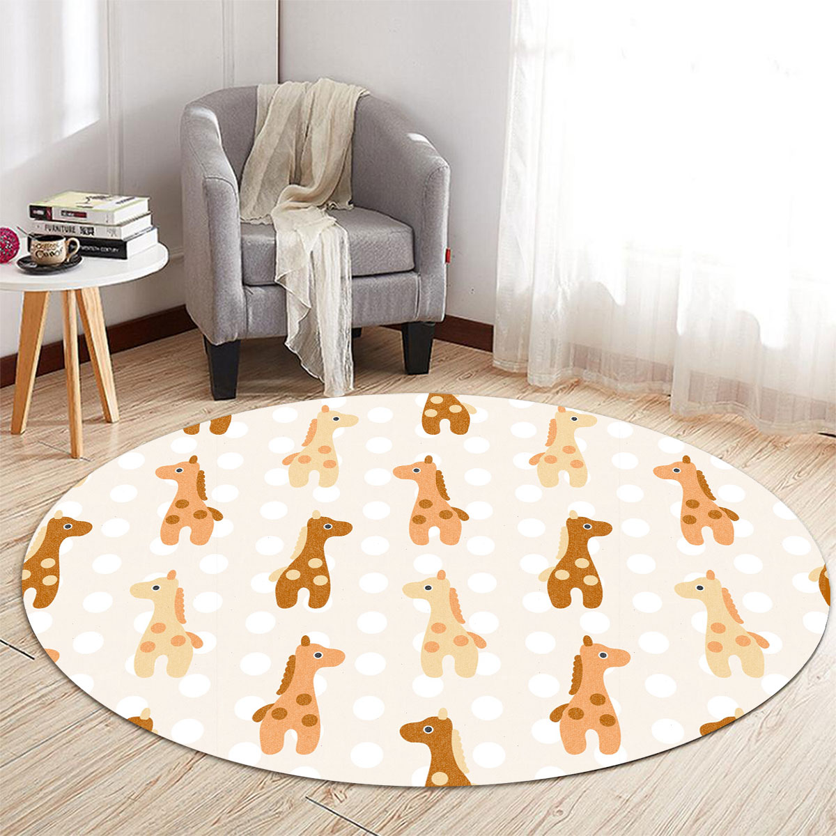 Dots Giraffe Round Carpet 6