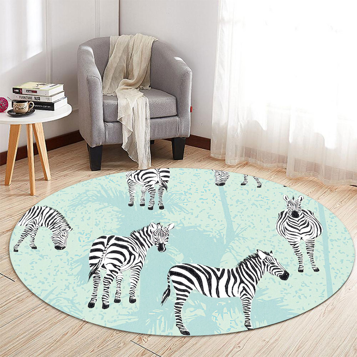 Safari Zebra Round Carpet 6
