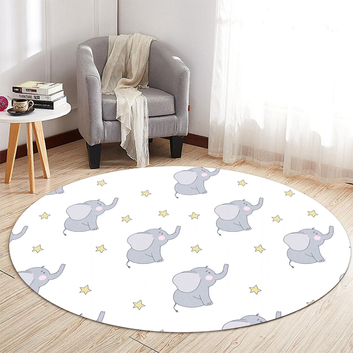 Starboy Asian Elephant Round Carpet 6