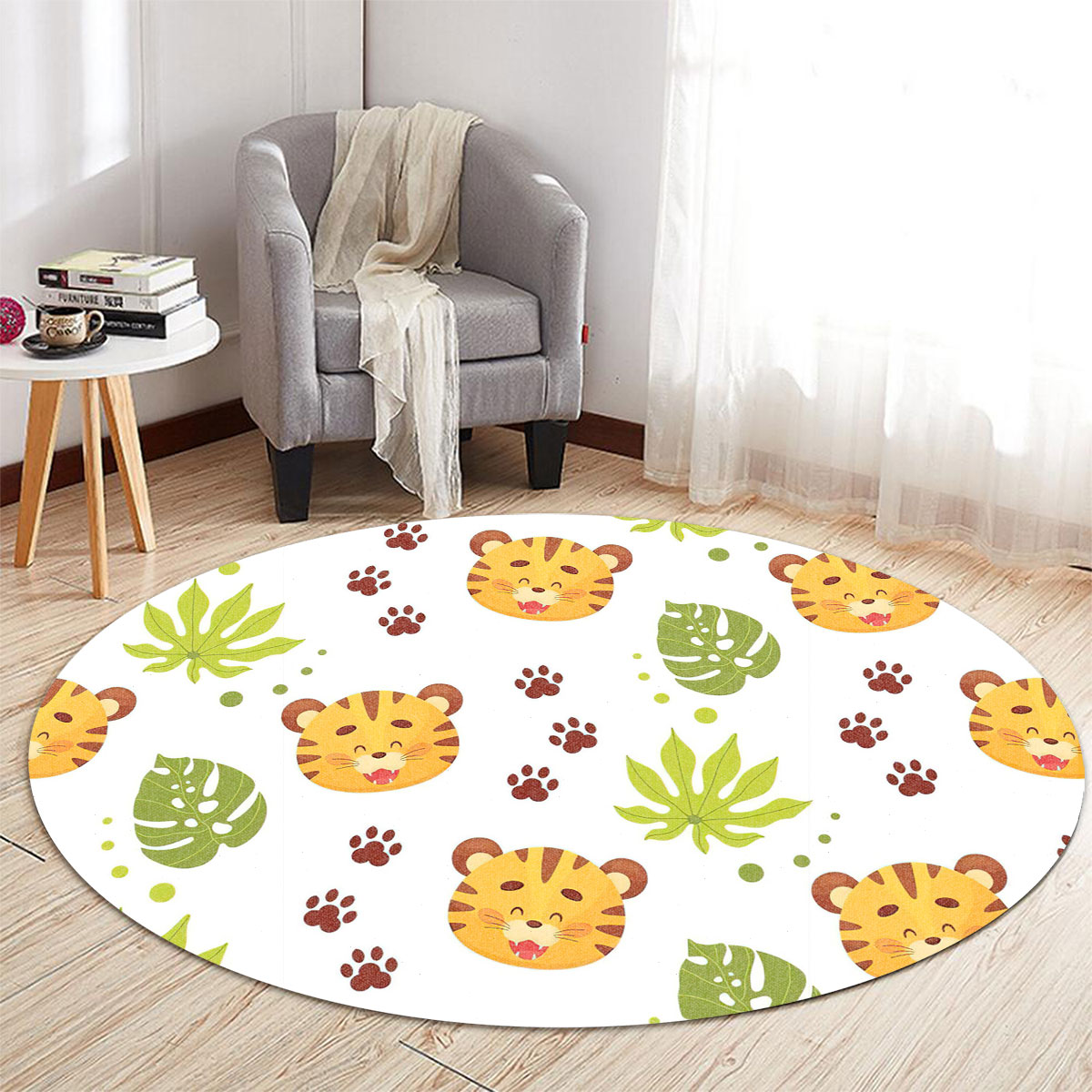 Tiger Paw Leaf Round Carpet 6