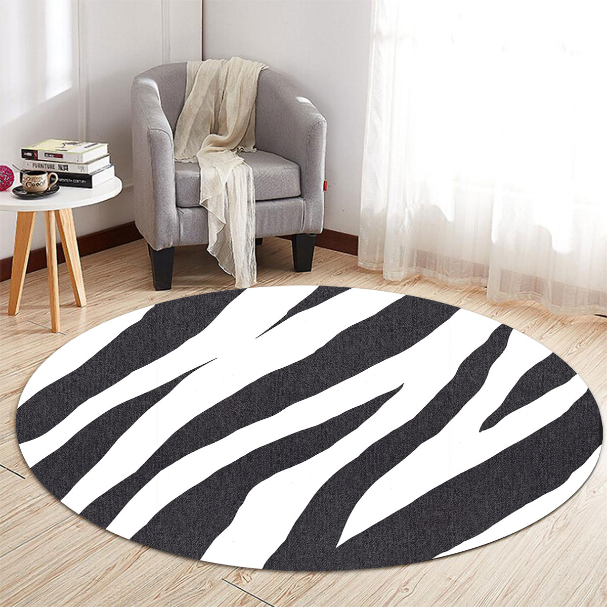 Zebra Skin Round Carpet 6